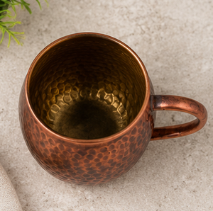 Mug en cuivre martelé rustique AuraMule Earth, fabriqué à la main, vaisselle écologique pour la maison, vaisselle de style vintage - Product Image 2