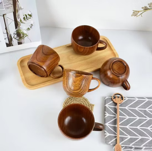 Tasse à thé en bois naturel, en bois, pour vin, café, eau, boissons chaudes ou froides, tasse à boire de style japonais - Product Image 6