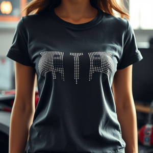 T-shirt court en coton pour femme avec strass, personnalisé, tendance et décontracté - Product Image 3