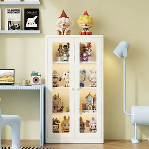 Bibliothèque à portes vitrées, armoire de rangement grande capacité avec étagères multi-niveaux, organisateur de présentation peu encombrant pour la maison et la chambre - Product Image 2
