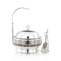 Plat de service de luxe en acier inoxydable isolé et durable avec couvercle, cuillère, chauffe-plat, casserole et pot chaud pour traiteur