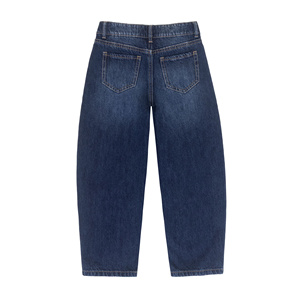 Jean en denim taille haute patchwork coupe large longueur cheville décontracté délavé style décontracté avec braguette boutonnée pour filles du Bangladesh - Product Image 6