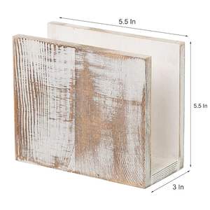 Organizador de pañuelos artesanal con acabado rústico, servilletero decorativo de madera para restaurante, cafetería, mesa de comedor - Product Image 3