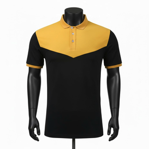 Camiseta de Cuello Alto de Manga Corta para Hombre, Corte Regular, Tejido de Punto, con Serigrafía, Precio de Fábrica al por Mayor - Product Image 1