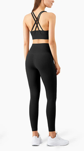 Ensemble de yoga 2 pièces pour femme, personnalisé, écologique, comprenant un soutien-gorge de sport court à une épaule et un legging sans manches - Product Image 6