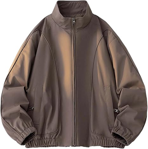 Blouson Moto Unisexe Col Mandarin Automne-Printemps, Service OEM, Fermeture Éclair Avant, 100% Polyester, Coupe Ample Coupe-Vent - Product Image 3