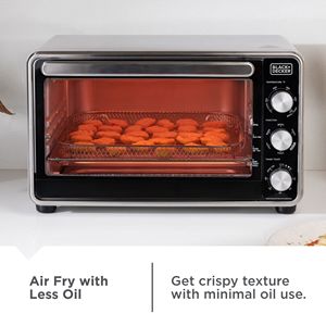 Forno Tostapane Digitale con Friggitrice ad Aria, 6 Fette, in Acciaio Inossidabile, con Cestello, Teglia e Griglia, Interfaccia Francese, Spina USA - Product Image 4