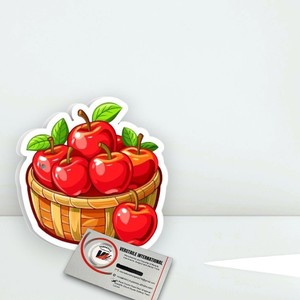 Plateau à cils magnétique carré en acrylique, motif 'Panier d'amour' avec pommes rouges, feuilles vertes et fleurs, outil de beauté à marque privée - Product Image 2