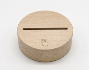 Modern Round Wooden LED Night <b>Light</b> with Touch/<b>Remote</b>/Sensor/Manual Control USB Rechargeable Dimmable Warm White <b>Light</b> (CRI 90) - Product Image 4