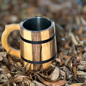 แก้วเบียร์ไม้เนื้ออ่อนทำมือ – แก้วไม้สไตล์เรสติก งานฝีมือคุณภาพพรีเมียมสุดหรู ขายดีอันดับต้นๆ  รับสั่งทำพิเศษ - Product Image 1