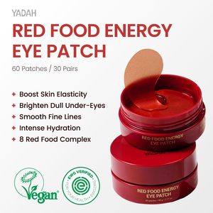 แผ่นมาส์กใต้ตา YADAH Red Eye Patch 60 คู่ แผ่นไฮโดรเจลใต้ตาผสมทับทิมและโสมเพื่อความชุ่มชื้น ลดอาการบวม - Product Image 2
