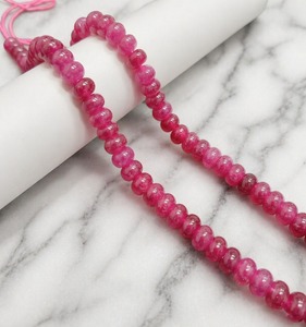 สร้อยคอและกำไลข้อมือประดับด้วยลูกปัดพลอยทัวร์มาลีนสีชมพูทรงรอนเดลล์แบบใหม่ ขายส่งอุปกรณ์ทำเครื่องประดับ DIY - Product Image 3