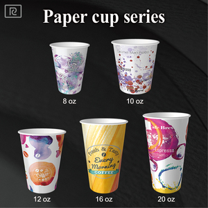 Gobelet en papier jetable de qualité alimentaire recyclable à paroi simple de 22 oz imprimé sur mesure avec revêtement PE anti-fuite pour café, marque Riiqi - Product Image 6
