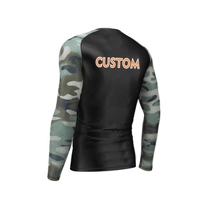 เสื้อแรชการ์ดผู้ชายแบบขายส่ง OEM ออกแบบเองได้ ผลิตจากโพลีเอสเตอร์/สแปนเด็กซ์ ระบายอากาศได้ดี ป้องกันแสงแดด UPF50 สำหรับว่ายน้ำ - Product Image 3