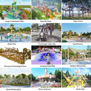 Parc d'attractions familial en plein air, nouvelle conception, équipement de terrain de jeu à grande échelle avec parcours de cordes, parc aquatique, bateau pirate pour tous les âges - Product Image 6