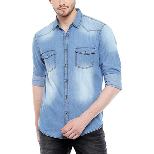 Camisa de Mezclilla de Algodón Oversize para Hombre, Nueva Colección, Tallas Grandes, Transpirable, Estampado Otoñal, Precios Económicos de Marca Privada - Product Image 1