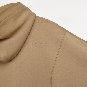 Fournisseurs de vêtements personnalisés à la mode, sweat-shirts à épaules tombantes de couleur kaki, coton 100%, épais, sans cordon, sweat-shirts surdimensionnés pour hommes - Product Image 6