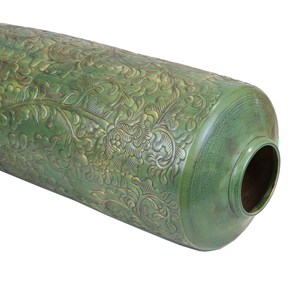Home Decor Small <b>Ceramic</b> Floor <b>Vase</b> Art Deco Design Bell Shape Imitative-antique Brown Chrysanthemum Patterns - Product Image 3