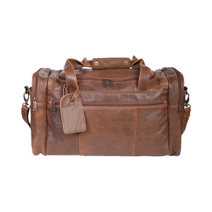 Bolsa de viaje de fin de semana de cuero premium, bolsa de lona de piel auténtica, equipaje de mano, bolsa de noche para hombres y mujeres, para viajes de negocios, bolsa de gimnasio - Product Image 3
