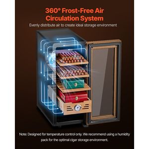 33L elettrico sigaro Humidor Cabinet 250 conteggi temperatura di raffreddamento controllo legno cedro spagnolo scaffali cassetti 4 strati meccanici - Product Image 3