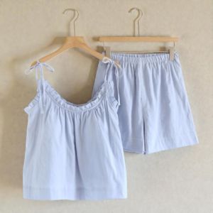 Womens Matching Two-Piece Set Short Sleeve Button-Down Shirt and Multi-Pocket Cargo Shorts Casual Summer Outfit - Product Image 5