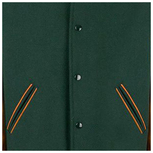 Veste universitaire en cuir vert de luxe pour hommes et femmes, style streetwear d'hiver, vente en gros - Product Image 5