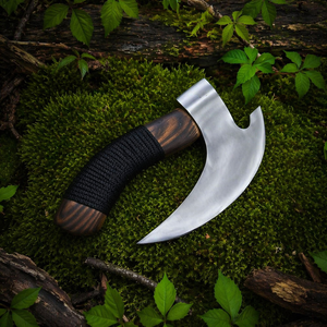 Edge Master Manufacture Hache à pizza artisanale de qualité industrielle avec lame en acier au carbone de 7 pouces et fourreau en cuir de 8 pouces - Product Image 4