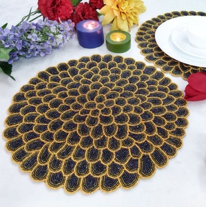 Multi color Floral Design <b>Table</b> <b>Runner</b> Place mats Best Home Decor Coaster Mat Beaded Embroidered <b>Table</b> Decor for Weddings - Product Image 2