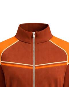 Veste de sport courte zippée pour femme Orange Rust, veste de sport pour la gym et le fitness, vêtements de sport, veste d'entraînement à rayures contrastées, fabricant - Product Image 5