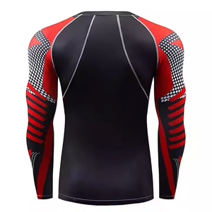Ensemble de compression pour homme de haute qualité, protection solaire, 2 pièces, extensible, en Spandex/Nylon, pour entraînement, avec taille avant - Product Image 3