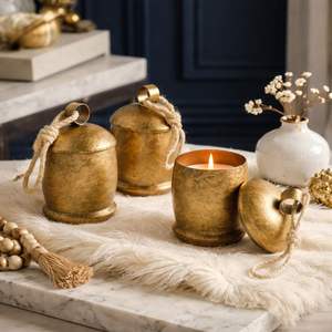 Portavelas Decorativo de Metal Vintage con Asa de Cuerda y Tapa Segura, para Velas de Larga Duración, Realza el Ambiente Rústico del Hogar, Ideal para Regalo - Product Image 4