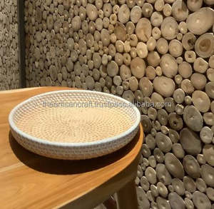 Plateau en rotin tissé à la main Matériau naturel élégant léger et durable Parfait pour servir l'organisation décorative de la maison Écologique - Product Image 2