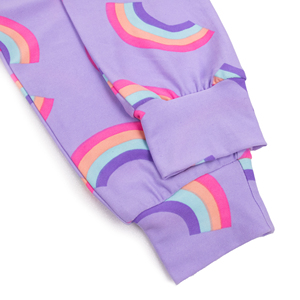 Conjunto de Pijama de 3 Piezas para Niñas Pequeñas con Estampado de Unicornio Arcoíris, Primavera, 100% Poliéster, Tejido Transpirable - Product Image 5