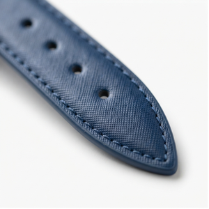 Formal Men's Navy Blue Cow Hide Leather <b>Belt</b> With <b>Silver</b> Rectangular Pin <b>Buckle</b> Solid Design - Product Image 5
