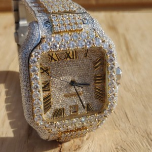 Montres de luxe haut de gamme en acier inoxydable avec mouvement ETA, diamants VVS, quartz, cristal saphir, personnalisées, automatiques, pour hommes, style hip-hop, pour affaires - Product Image 1