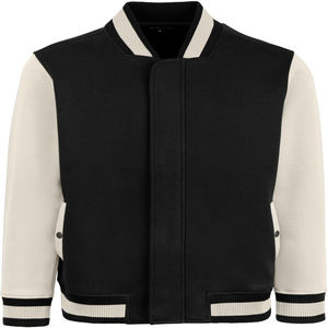 Veste Bomber Vintage en Coton Polaire avec Manches en Cuir, Style Baseball et Universitaire, Personnalisable pour Homme - Product Image 1