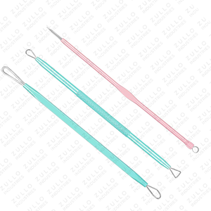 Kit de soins du visage professionnel 3 pièces en acier inoxydable, extracteurs d'acné et de points noirs, ensemble de nettoyage des pores du visage 3 pièces en acier inoxydable - Product Image 3