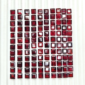 Gema de Granate Rojo de Mozambique, Piedra Natural Suelta, Granate Facetado de Corte Cuadrado para Joyería, Anillos, Colgantes y Pendientes - Product Image 1