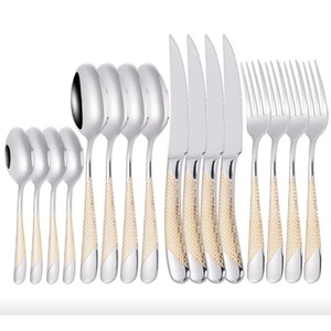Ensemble de couverts en acier inoxydable doré, finition miroir, réutilisable et durable, pour mariage, fête, restaurant et clubs, pubs - Product Image 5