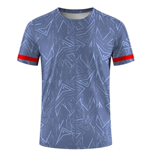 T-shirt sportif pour homme en jersey tricoté 100% coton, bleu uni, manches courtes, col rond, coupe ample, séchage rapide, écologique, 220g - Product Image 2