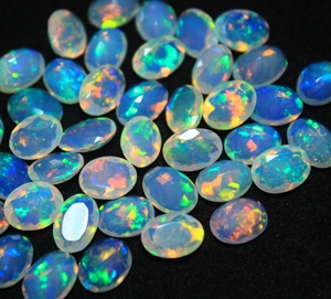 High Quality Natural Ethiopian Welo Opal Oval Cut Multi <b>Fire</b> Faceted Cut Gemstone 4x6mm-8x10mm for Jewelry Making DIY - Product Image 2