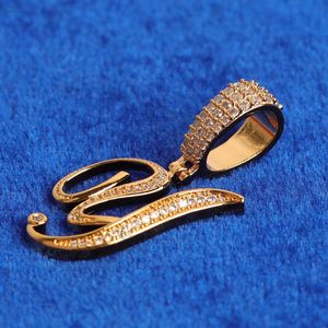 Colgante de diamante cultivado en laboratorio con letra inicial personalizada de la A a la Z, micro pavé, estilo hip hop. - Product Image 4