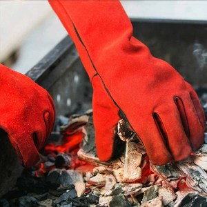 Gants de soudage en cuir de vachette de haute qualité, résistants à la chaleur et aux étincelles, ignifuges, pour travaux lourds et lutte contre les incendies - Product Image 4