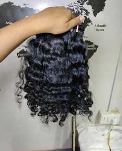 Extensiones de Cabello Natural Rizado Kinky, 100% Cabello Humano Virgen Remy, Mechones para Tejer, Doble Trama a Máquina, Tamil Nadu - Product Image 1