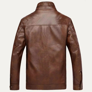 Veste de moto en cuir imperméable, respirante et coupe-vent pour homme, avec logo frontal, vente en gros - Product Image 3