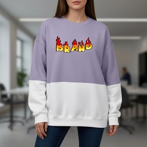 Custom Logo Women's Soft Cotton Mock Neck Streetwear Embroidered <b>Jumper</b> Fleece Oversized <b>Pullover</b> Women Mockneck Sweatshirt - Product Image 1