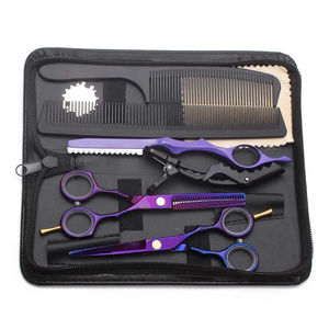 Juego de 7 Piezas de Tijeras para Cortar Cabello, Kit de Peluquería para el Hogar, Tijeras de Adelgazamiento, Navaja de Afeitar, Pinza y Peine - Product Image 1