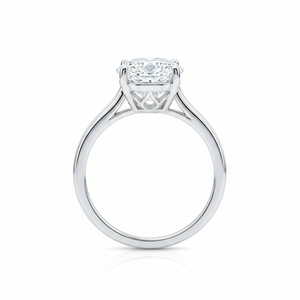 Bague solitaire ANIVA moderne en or blanc 9K certifiée IGI VS2 couleur F 1 carat diamant de laboratoire taille ovale sertie de griffes pour femme - Product Image 5