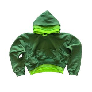 Sweat à capuche double couche rose pour homme, marque privée |   Logo personnalisé, étiquettes et emballages |   Sweat-shirt streetwear en gros - Product Image 2