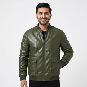 Vestes en cuir PU tendance pour hommes, style streetwear, prix d'usine, commandes en gros, veste pour homme - Product Image 4
